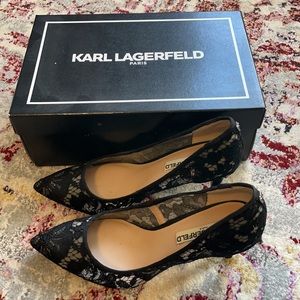 Karl Lagerfeld black fabric pump brand New US 8